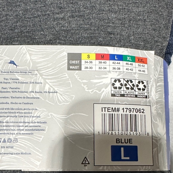 Tommy Bahama Men's Lounge Set - Navy and Charcoal - Picture 3 of 3